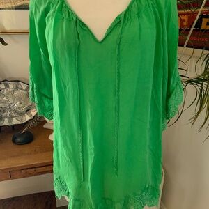 Johnny Was Green Tunic Shirt